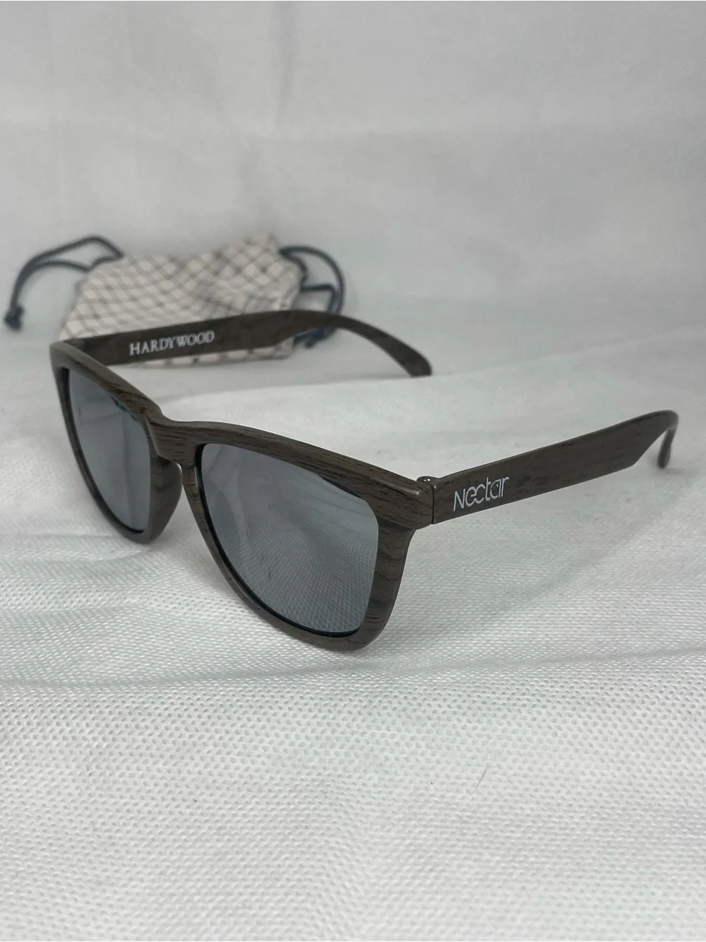 Nectar Hardywood Polarized Sunglasses Marble Earth Gray UV400 Smoke Mirror Lens
